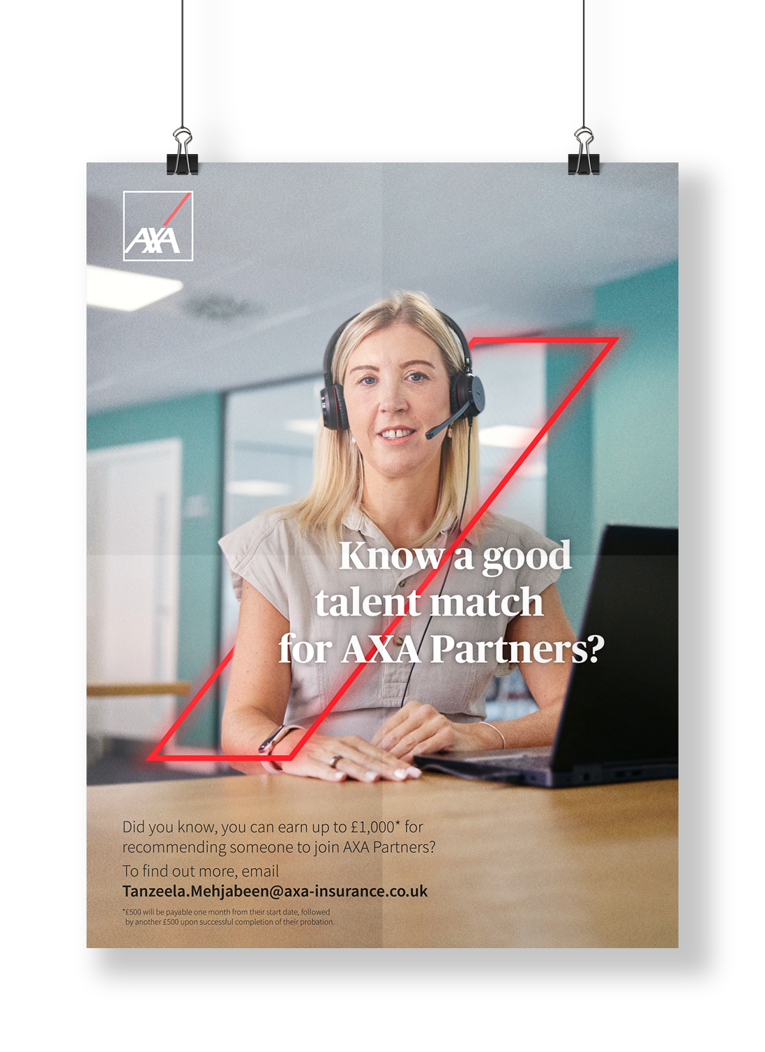 AXA raising the profile of customer service agents globally - poster mock up